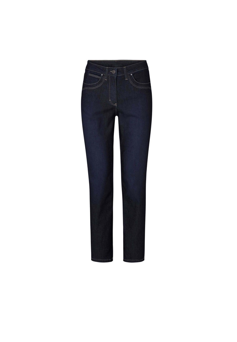 Silhouette Laurie | Laura Slim - Medium Length - Washed Dark Blue Denim