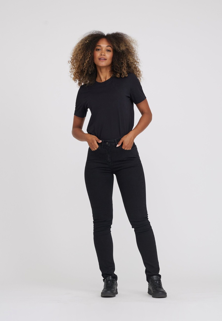 Silhouette Laurie | Laura Slim - Medium Length - Ecolabel - Washed Black Denim