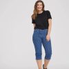 Silhouette Laurie | Charlotte Regular Capri Medium Length - Blue Denim Stripe