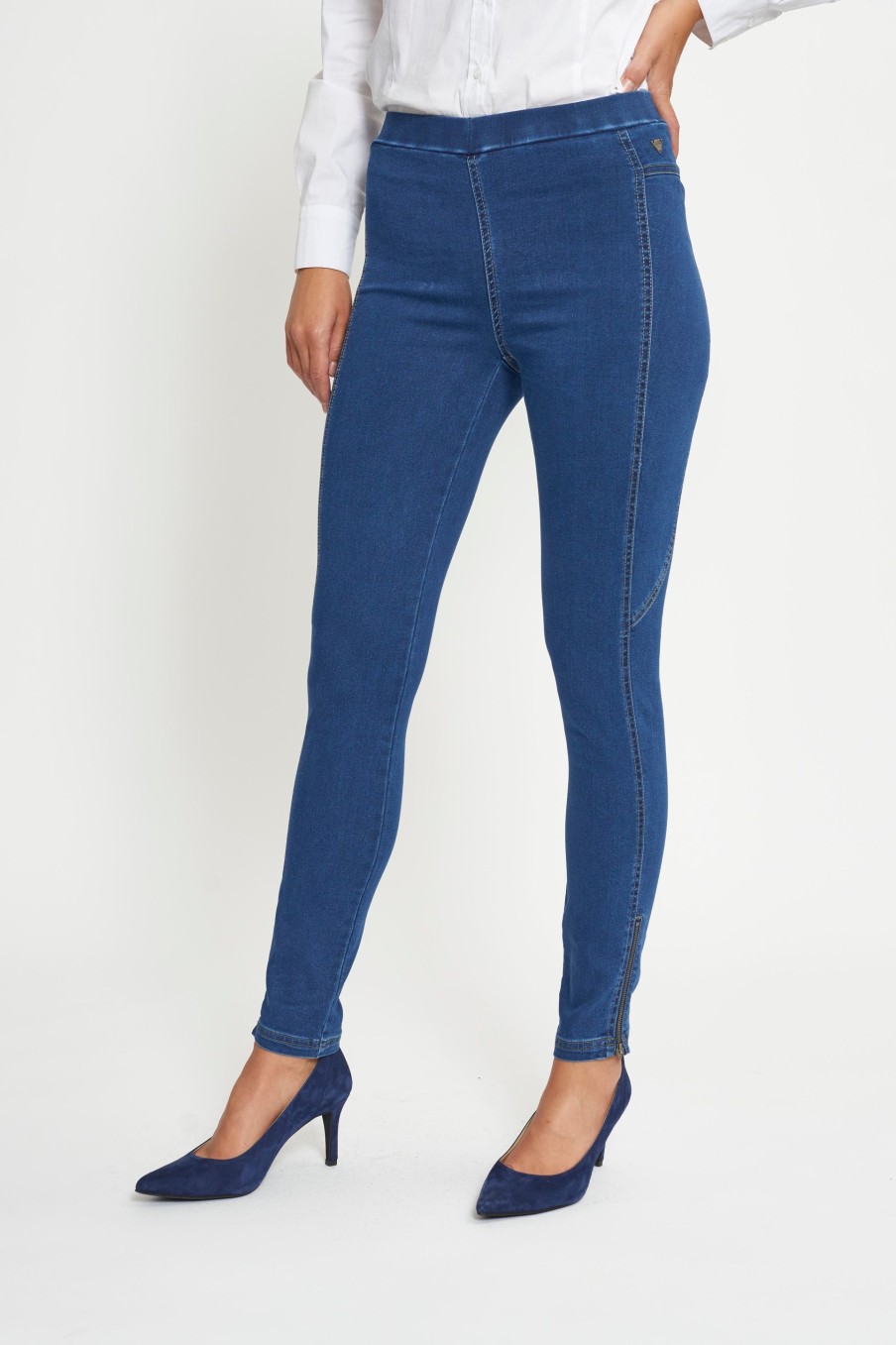 Length Laurie | Stella Skinny - Longueur Courte - Denim Bleu Moyen