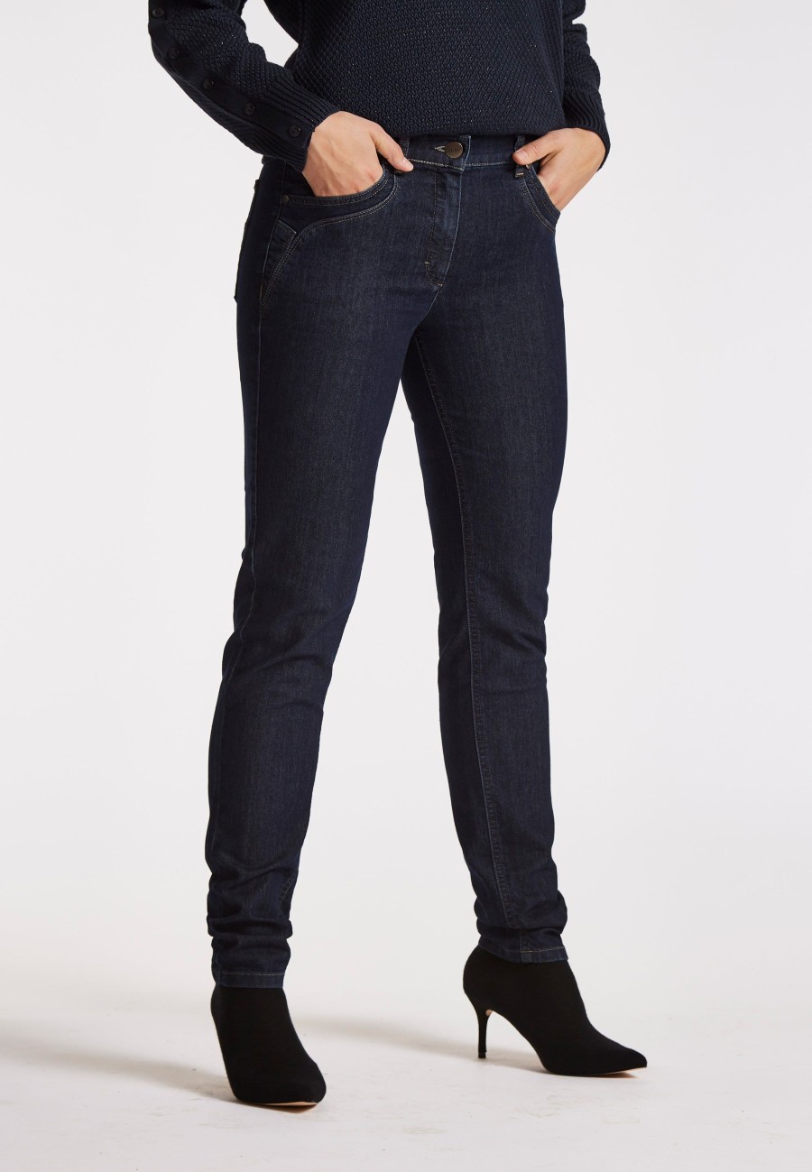 Silhouette Laurie | Jane Slim - Medium Length - Dark Blue Denim