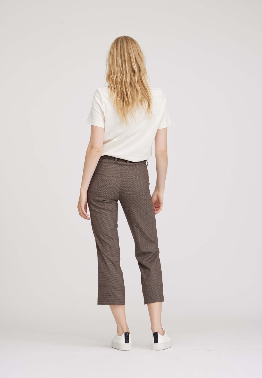 Silhouette Laurie | Judy Turn-Up Straight Crop - Chocolate Chip H. Check