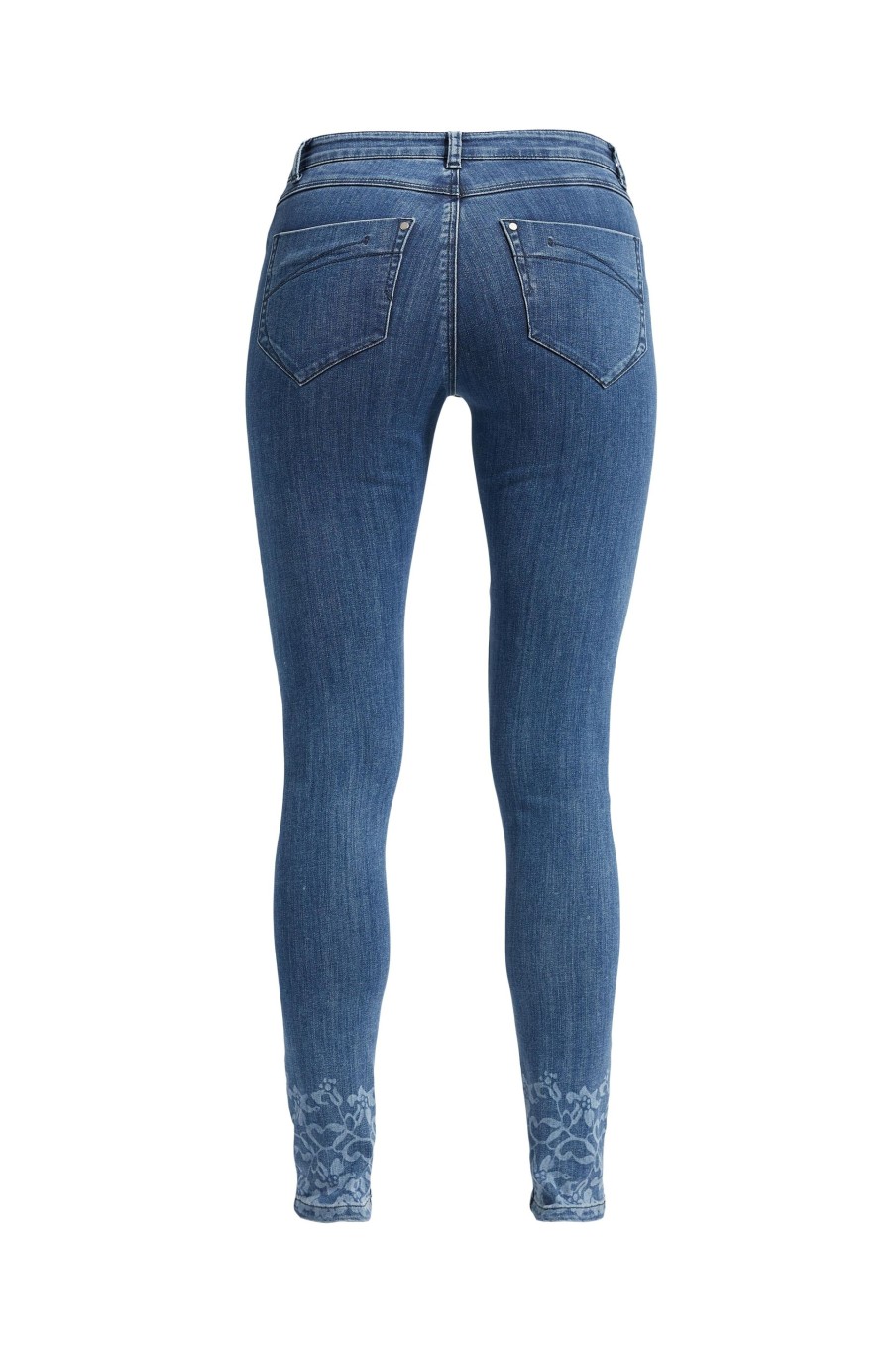 Length Laurie | Olivia Lazer Skinny - Longueur Courte - Denim Bleu Moyen