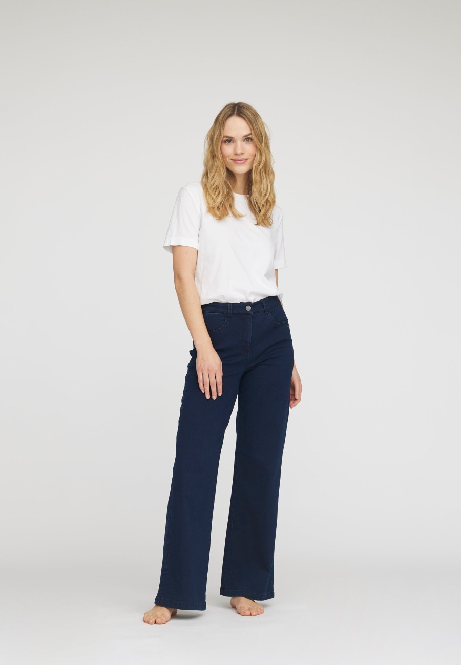 Silhouette Laurie | Loose 5 Poches Serene - Longueur Moyenne - Denim Bleu Fonce