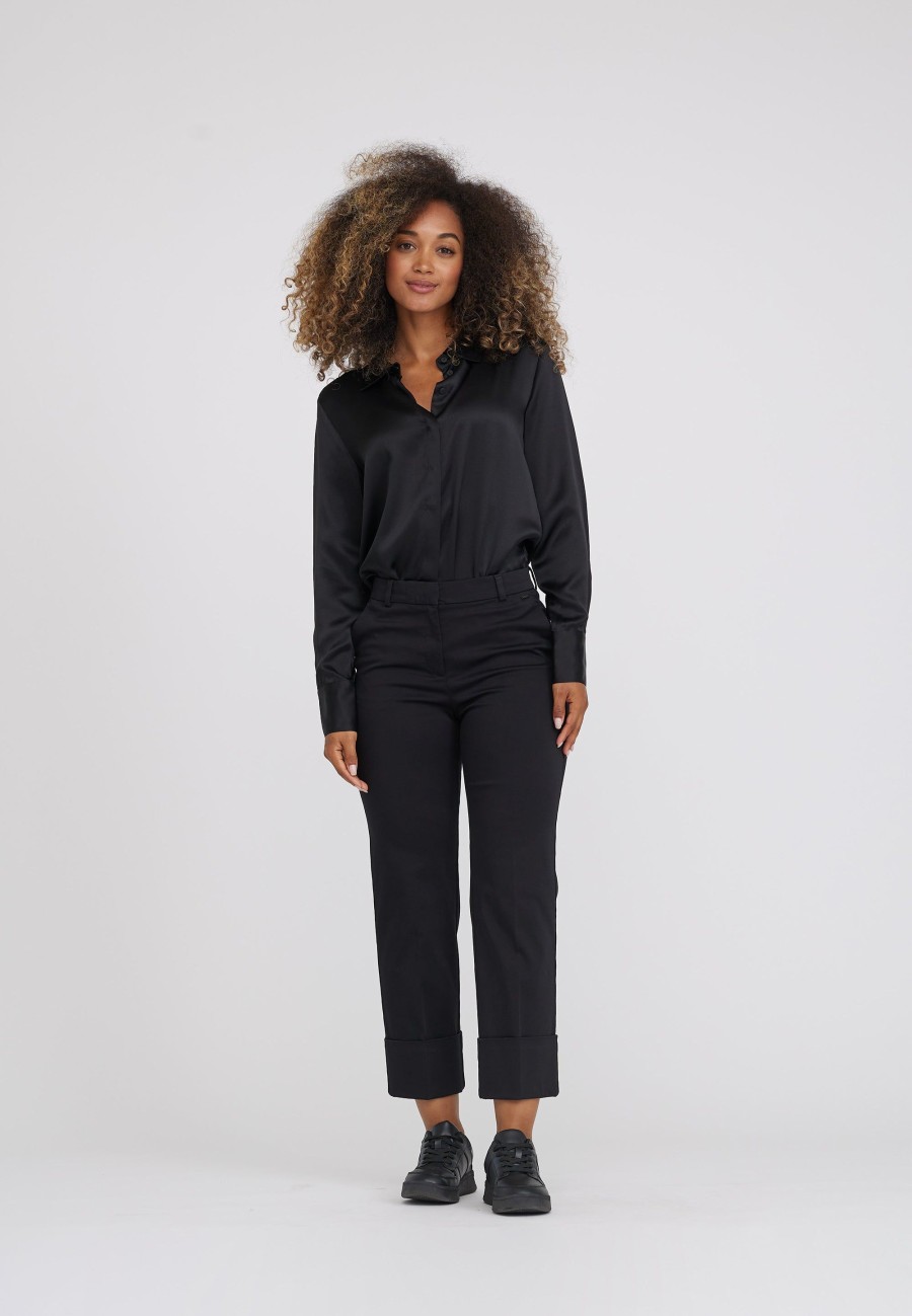 Silhouette Laurie | Judy Turn-Up Straight Crop - Black